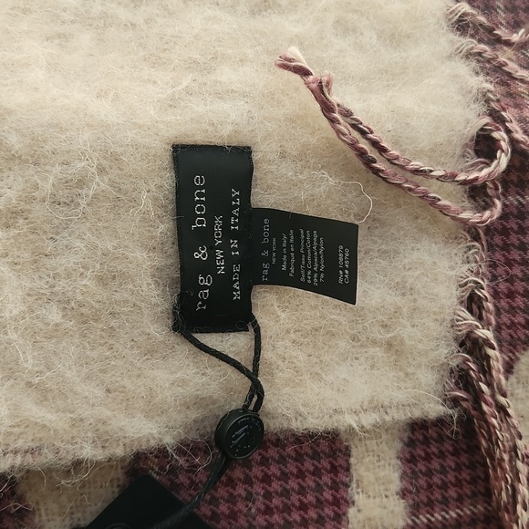 Nwt Rag & Bone Mauve Houndstooth Scarf - Picture 2 of 8
